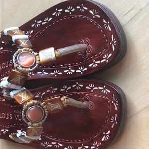 Louis Vuitton  cherry wood tiger eye Sandals  6